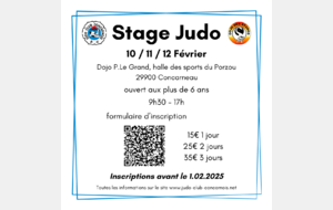 Stage Judo - Vacances d'Hiver - Février 2025